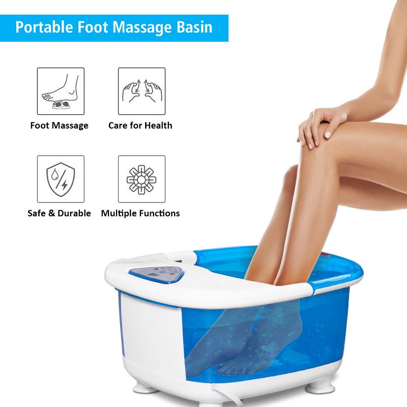 Costway Electrical Foot Basin Tub Point Massage Home Use Health Heating Infrared Ray, 4 of 11