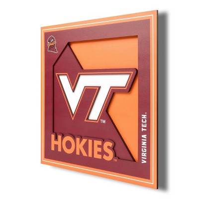 NCAA Virginia Tech Hokies 3D Logo Series Wall Art - 12"x12"