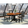 HomeStock 5-Piece Oval Black and Cherry Finish Solid Wood Top Dining table with 4 Chairs - 2 of 4