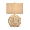 Hudson and Canal 21.5" Tall Rattan Table Lamp with Fabric Shade: Coastal-Inspired, UL Listed - 4 of 4