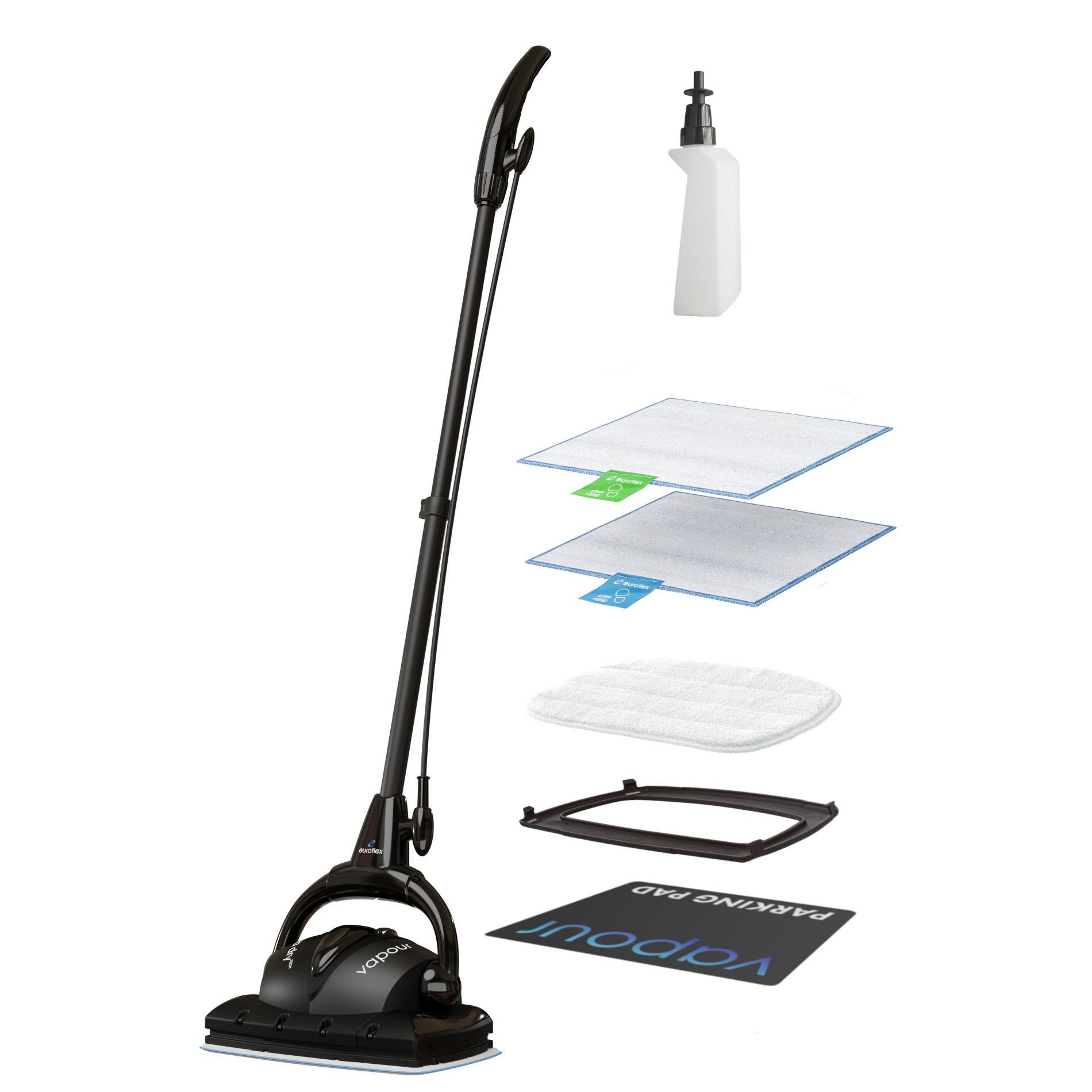Euroflex Vapour 9-Piece Premium Steam Mop with Ultra Dry Steam Technology Manufacturer Refurbished