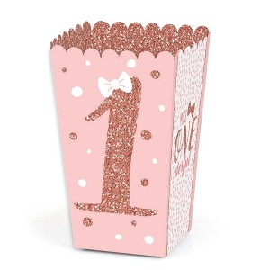 Big Dot of Happiness 1st Birthday Little Miss Onederful - Girl First Birthday Party Favor Popcorn Treat Boxes - Set of 12 - 1 of 4