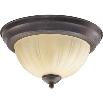 Quorum Lighting 2 - Light Flush Mount in  Toasted Sienna