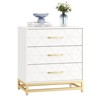 3-Drawer White Modern Wooden Dresser ¨C Wide Drawer Chest with Metal Handles for Bedroom - 3 of 4