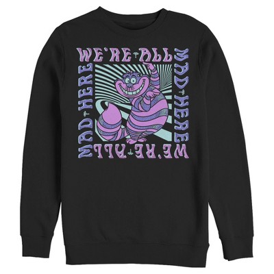 Men's Alice in Wonderland We're All Mad Here Trippy Sweatshirt : Target