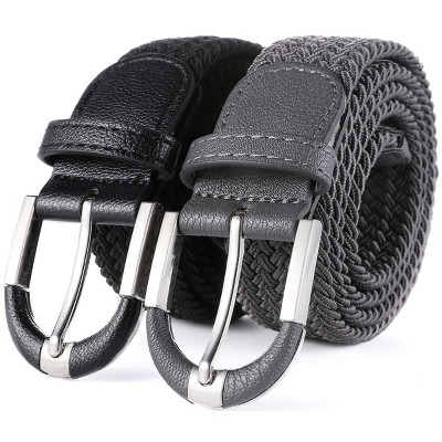 Buy Marino Braided Stretch Belt - Fabric Woven Belt - Casual Weave Elastic  Belt for Men and Women - Black - L at