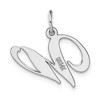Black Bow Jewelry 14k White Gold, Ella Collection Medium Fancy Script Initial W Pendant - 3 of 4