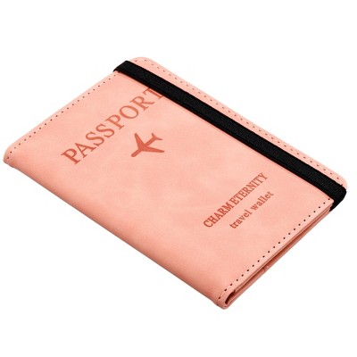 Unique Bargains PU Leather RFID Blocking Credit Card Passport Wallet 5.9" x 4.3"
