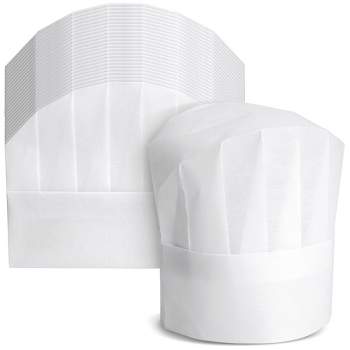 Juvale 24 Pack Chef Hats for Kids, Adults - Bulk Adjustable Disposable Bakery Hats for Cooking, Baking, Pizza Party (White)
