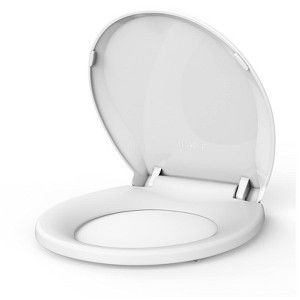 17"/19" Toilet Seat with Cover Soft Close, Safe PP Material Easy Clean Toilet Lid, Suitable to Round/Elongated Toilets - 1 of 4