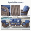 Buenhomino 7pcs Outdoor Patio Wicker Conversation Set with 5-inch Cushion Wicker Sofa Swivel Chairs for Garden Poolside Backyard - 2 of 4
