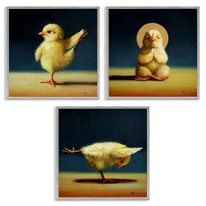 Stupell Industries Yoga Chick Trio Stretching Poses 3pc Framed Giclee Art Set - 1 of 4