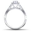 Pompeii3 1ct Cushion Halo Diamond Engagement Ring 14K White Gold - 3 of 4