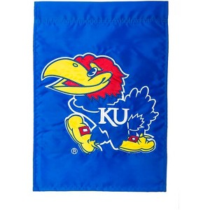 Evergreen NCAA University of Kanasas Garden Applique Flag 12.5 x 18 Inches Indoor Outdoor Decor - 1 of 4