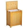 Oceanstar Natural Finished Rectangular Laundry Wood Hamper with Interior Bag - 2 of 4