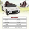 Infans 12V Licensed Bentley Bacalar Kids Electric Ride on Car w/Remote Control White - 2 of 4