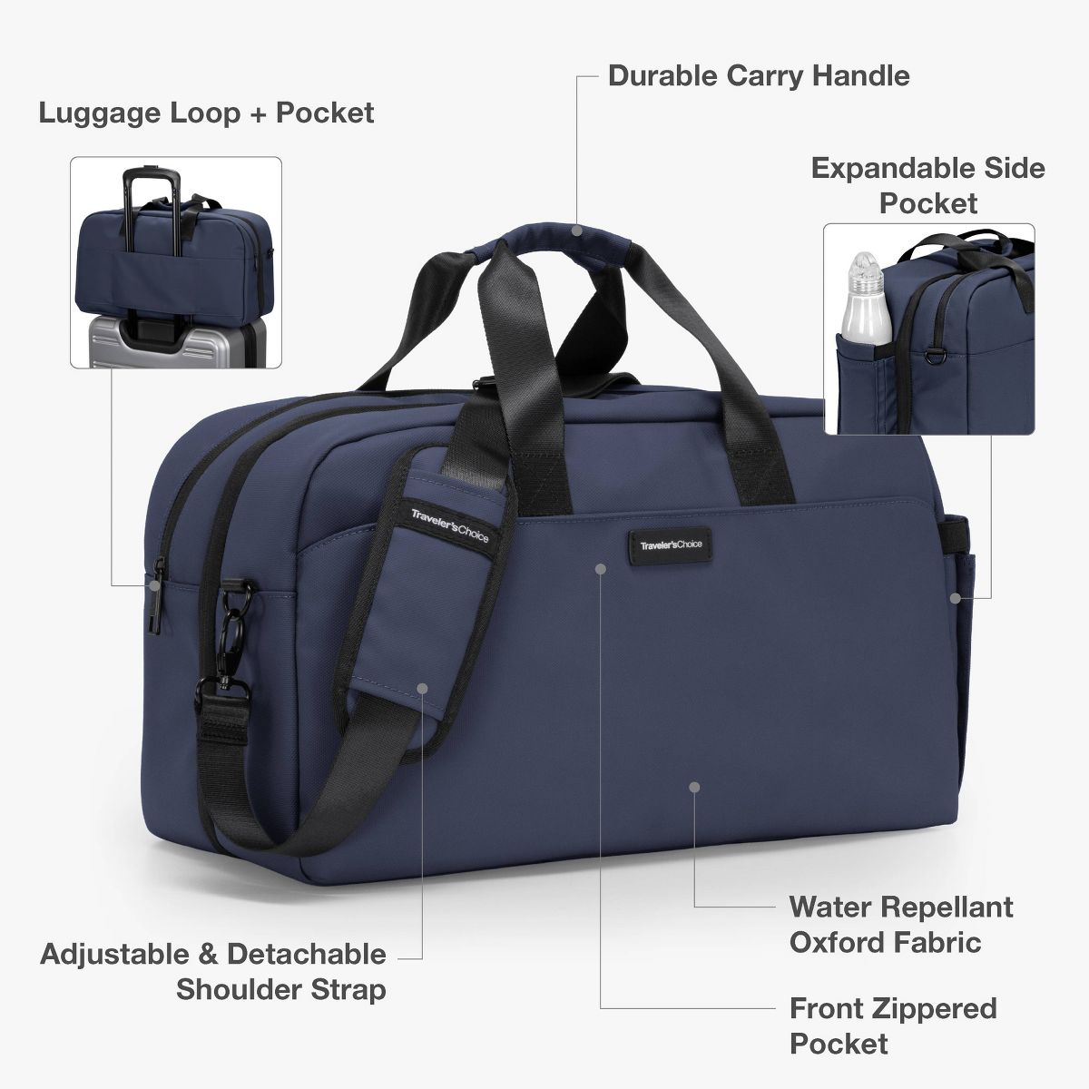 Traveler's Choice Wanderbout 27L Clamshell Weekender Travel Duffel Bag - thumbnail 5