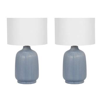 SAGEBROOK HOME (Set of 2) 19" Ceramic Table Lamps Light Blue