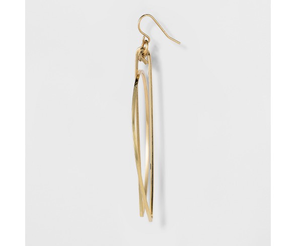 Women's Natasha Accessories Gold Plated Geometric Earring -  Gold (3")
