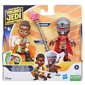 Star Wars Pop-Up Lightsaber Duel Kai & Taborr Action Figures, Star Wars Preschool Toys (4") - 1 of 1