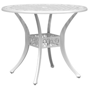 vidaXL Garden Table White Cast Aluminum Medium Durable Garden Table - 1 of 4