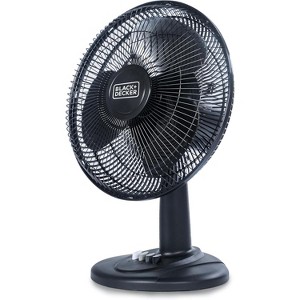BLACK+DECKER Desk Fan for Home and Office, 12 Fan with 3 Speed Settings, Oscillating Portable Fan with Adjustable Tilt - 1 of 4
