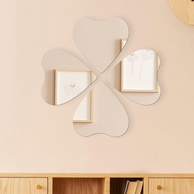 Evideco French Home Goods Set of 4 Small Self-Adhesive Decorative Mirrors – Available in 8 Unique Shapes