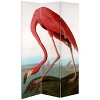 6" Double Sided Audubon Heron and Flamingo Canvas Room Divider - Oriental Furniture: Folding Privacy Screen - 3 of 4