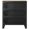 vidaXL Storage Cabinet Set of 2 Rustic brown Metal and MDF Medium - 4 of 4