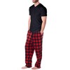 Alpine Swiss Mens Pajama Set Cotton Shirt and Polar Fleece Pants with Pockets - 3 of 4