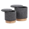 Sapphtopaz Modern Nesting Ottoman with Storage Upholstered Versatile Storage Ottoman Vanity Stool for Living Room,Bedroom - 2 of 4
