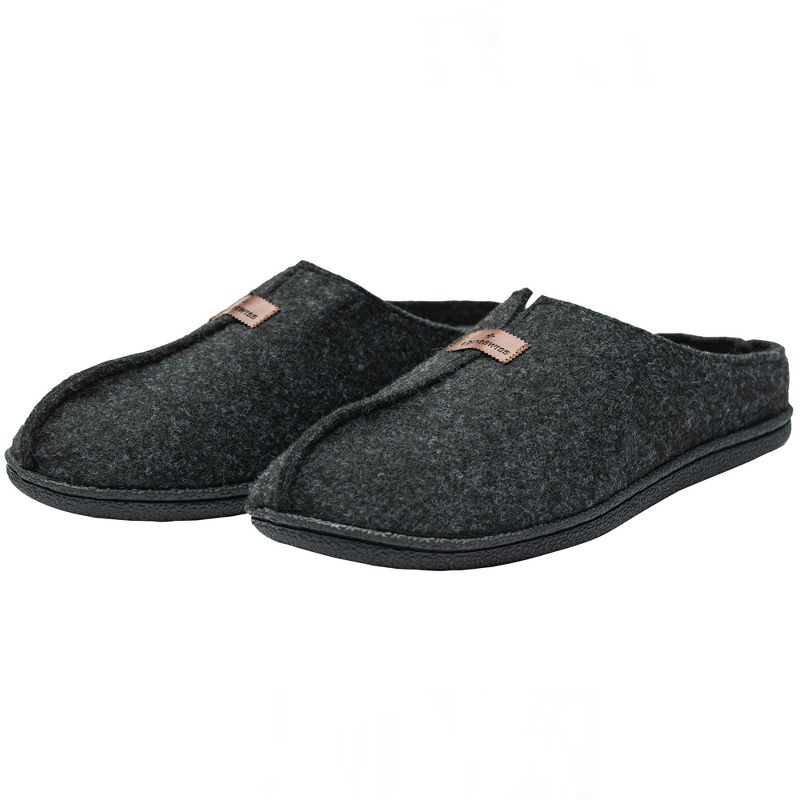 Alpine Swiss Bruce Mens Felt Faux Wool Clog Slippers Comfortable Slip On House Shoes, 2 of 7