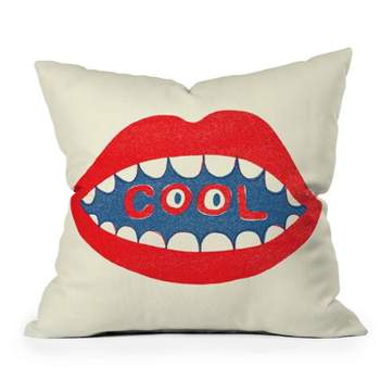 16"x16" Nick Nelson Cool Mouth Square Throw Pillow Red - Deny Designs