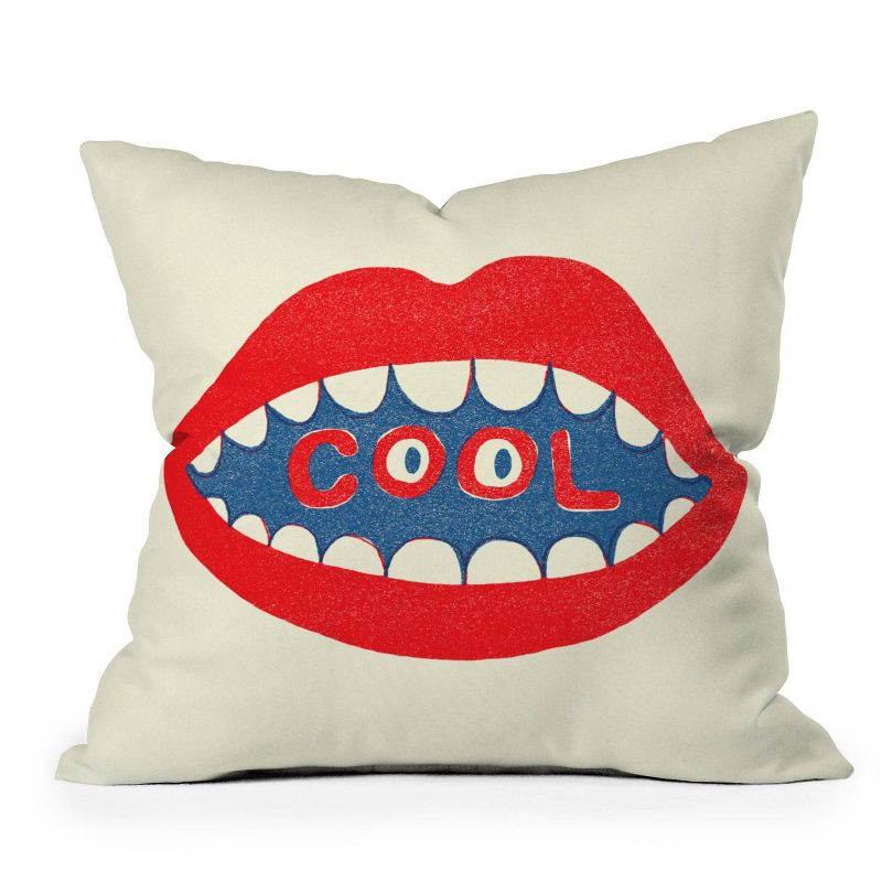 16&#34;x16&#34; Nick Nelson Cool Mouth Square Throw Pillow Red - Deny Designs, 1 of 5