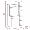 Vynxaria 6-Shelf White Writing Desk with Bookcase Integrated Storage for Home Office Bedroom Student Study Spaces - 4 of 4