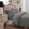 Brielle Home 100% Premium 300 TC Modal Bedding Collection Sateen Duvet Cover 68" x 86" and One 20" x 26" Sham Twin Grey - 2 of 4