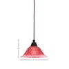 Toltec Lighting Any 1 - Light Pendant in  Dark Granite with 10" Raspberry Crystal Shade - 2 of 2