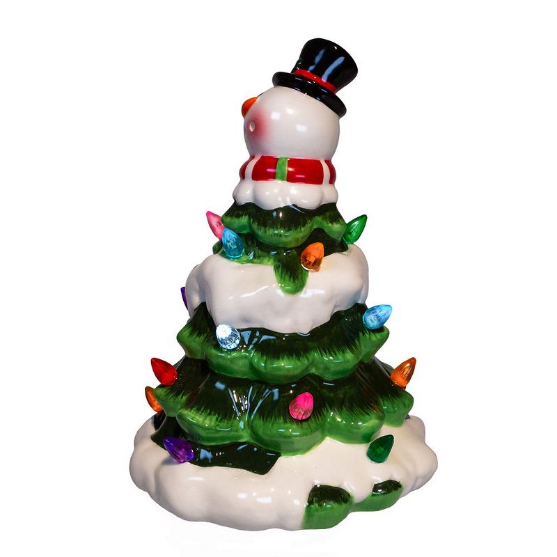 Kurt Adler 9-Inch Battery Operated Ceramic Light-Up Snowman Tree, 4 of 7