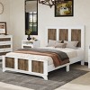 Full Size Farmhouse Platform Bed with Frame, Rustic Wooden Slat Panel Design and Sturdy Plywood Support System-Maison Boucle - 2 of 4