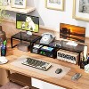 Simple Trending Monitor Stand Riser, Adjustable Angle Computer Desk Organizer with Drawer Storage and Pen Holder , Black - 2 of 4