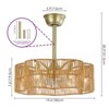 Rennnsan Joluneth 19"W 6-Light Drum Woven Ratten Boho Dimmable Ceiling Fan in Gold - 3 of 4