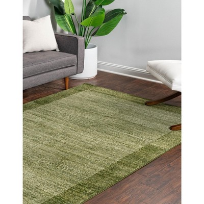 Light Green 4' x 6' Stain-Resistant Synthetic Area Rug