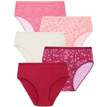 Comfort Choice Women's Plus Size Nylon Brief 5-pack - 8, Red : Target
