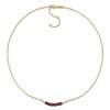 EVERLY JEWELRY | Yellow Plated Sterling Silver 7/8ct TGW Garnet Bead Bar Necklace, 16.5 inc + 2 inc - 4 of 4