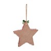 Transpac Merry Bright Star Ornament Red MDF Tinsel Christmas Tree Decoration for Indoor Use Perfect for Gifts and Holiday Decor - 2 of 2