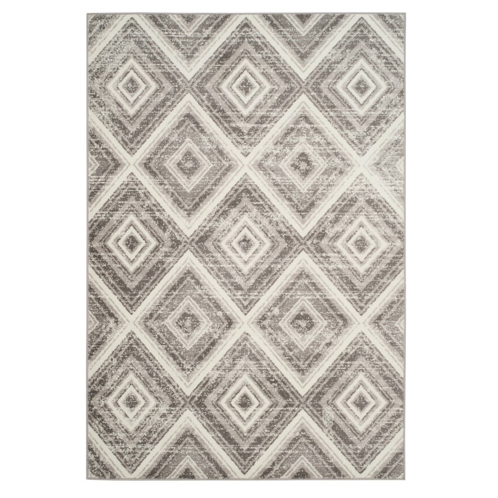 Gray/Ivory Geometric Loomed Area Rug 4'x6' - Safavieh