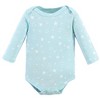 Luvable Friends Cotton Long-Sleeve Bodysuits 5pk, Unisex Basic Elephant - image 3 of 4