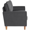 Dunleith Modern Contemporary Velvet Tufted Loveseat in Gray and Walnut - Lexicon - 3 of 4