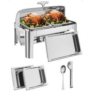 9QT Stainless Steel Chafing Dish – Rectangular Set  for Catering & Events (1-Set) - 1 of 4