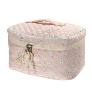 Unique Bargains Women's Cotton Large Travel Aesthetic Cute Rabbit Pattern Makeup Bag Pink 1 Pc - 1 of 4